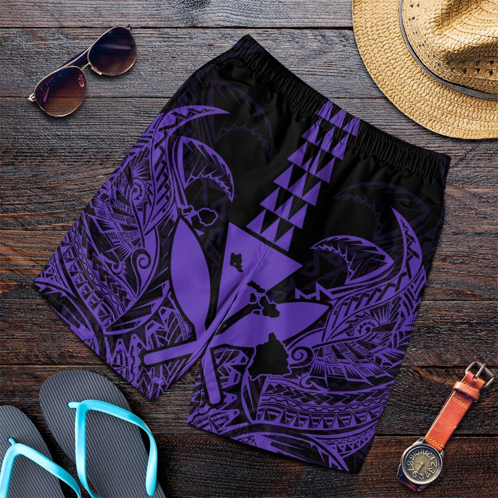 Hawaii Polynesian Kanaka Kakau Men's Shorts - Alan Style Purple - AH Art - Polynesian Pride