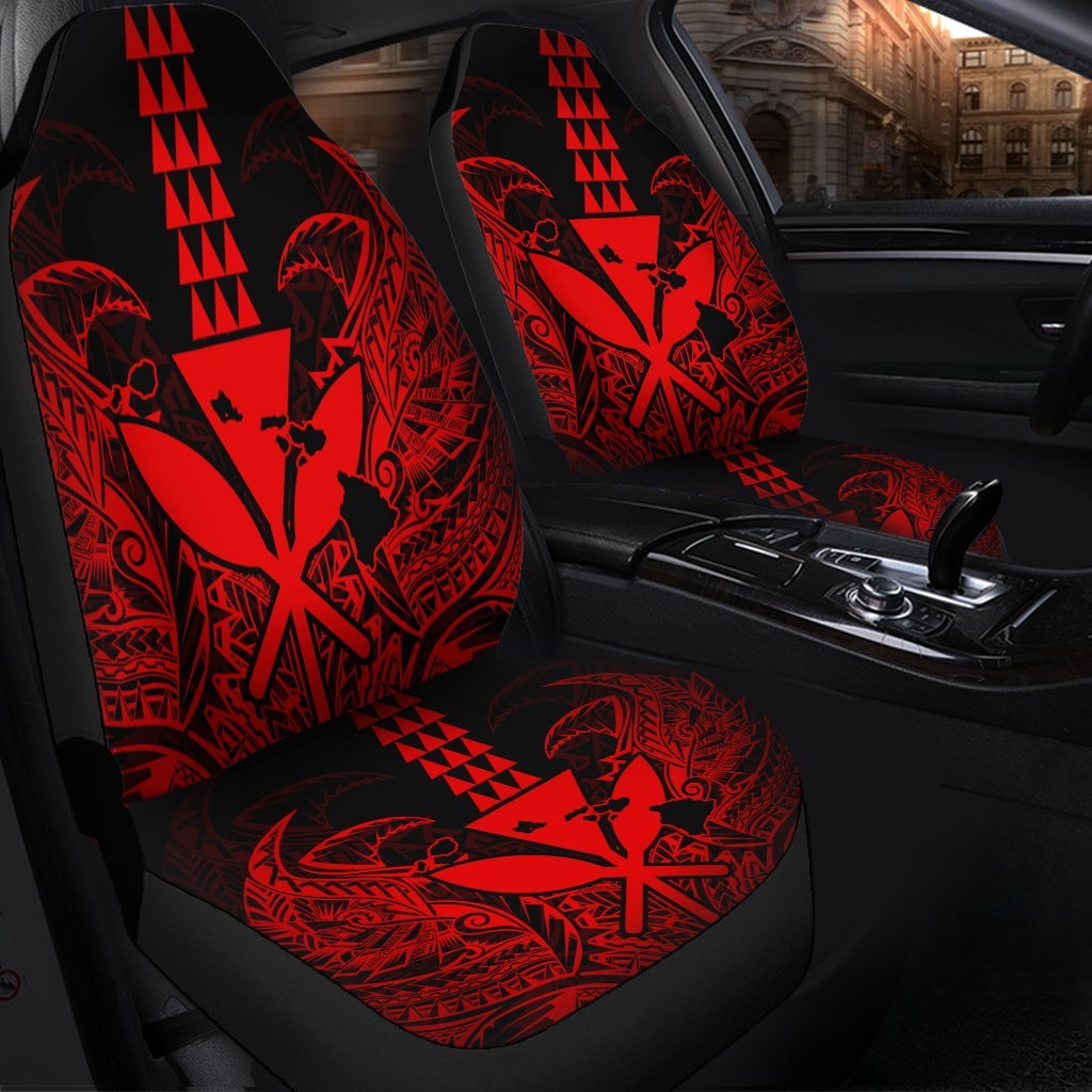 Hawaii Polynesian Kanaka Kakau Car Seat Covers - Alan Style Red - AH - Polynesian Pride