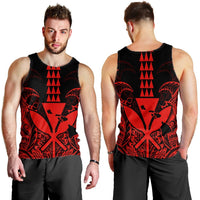 Hawaii Polynesian Kanaka Kakau Tank Top - Alan Style Red - AH - Polynesian Pride