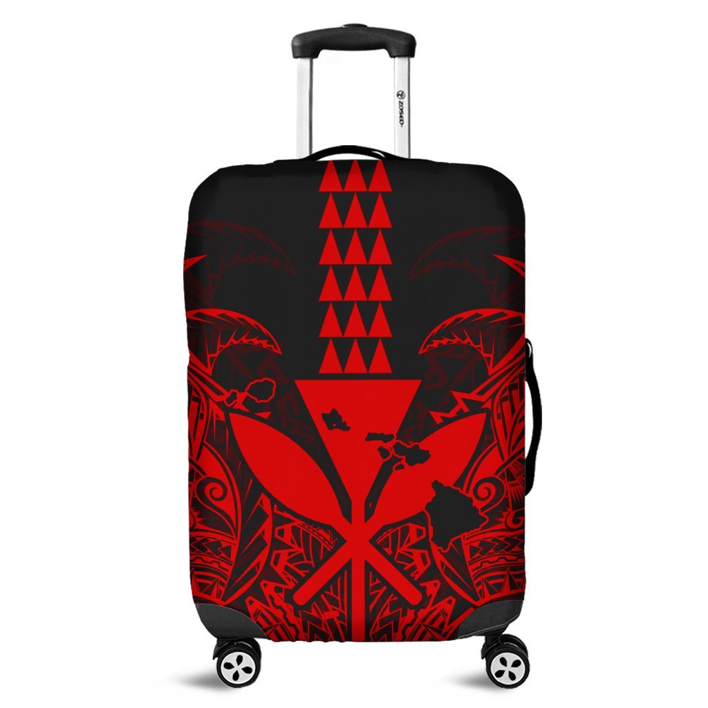 Hawaii Polynesian Kanaka Kakau Luggage Covers - Alan Style Red - AH Black - Polynesian Pride