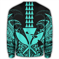 Hawaii Polynesian Kanaka Kakau Sweatshirt - Alan Style Turquoise - AH - Polynesian Pride