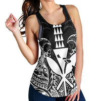 Hawaii Polynesian Kanaka Kakau Racerback Tank - Alan Style White - AH - Polynesian Pride