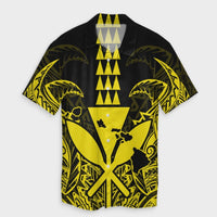 Hawaii Polynesian Kanaka Kakau Hawaiian Shirt - Alan Style Yellow - AH Unisex Black - Polynesian Pride