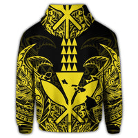 Hawaii Polynesian Zip Hoodie Kanaka Kakau Alan Style Yellow - Polynesian Pride