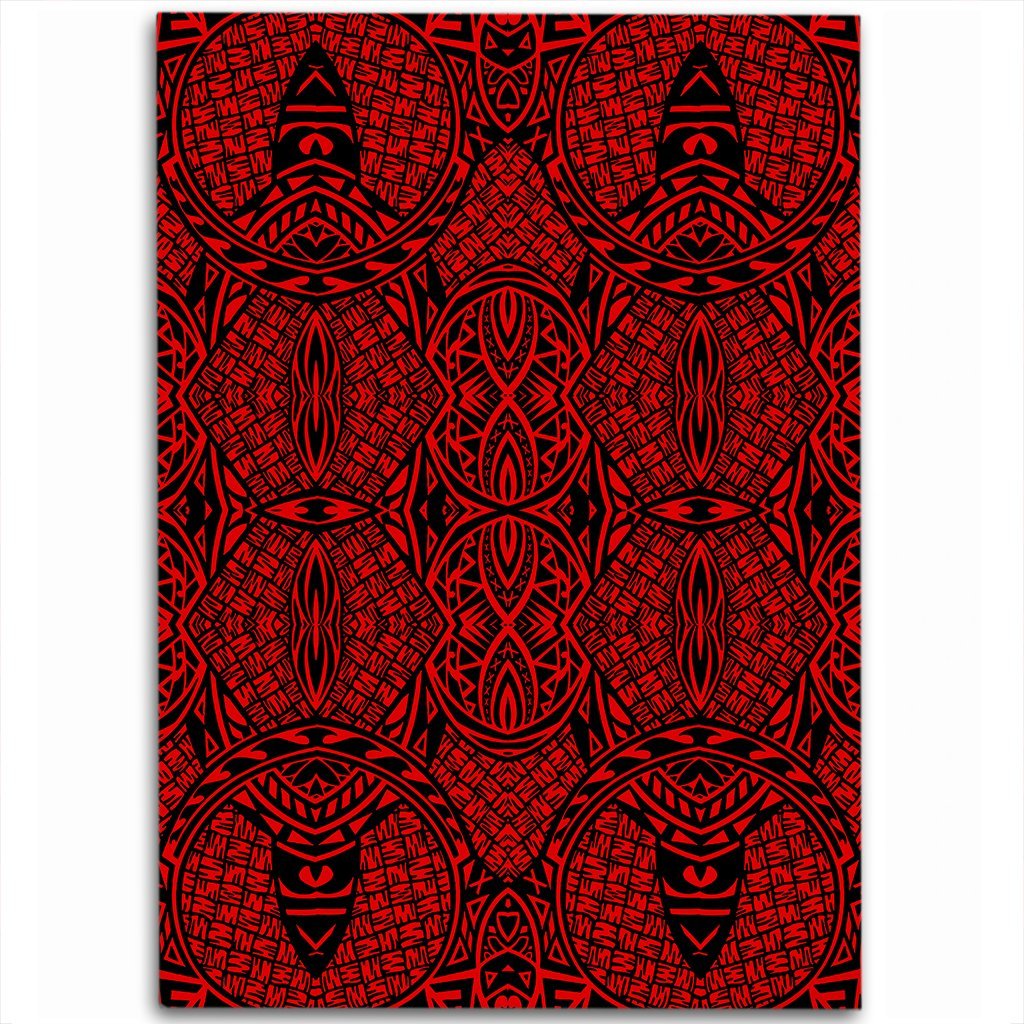 Hawaii Polynesian Lauhala Mix Red Area Rug - AH Luxurious - Polynesian Pride