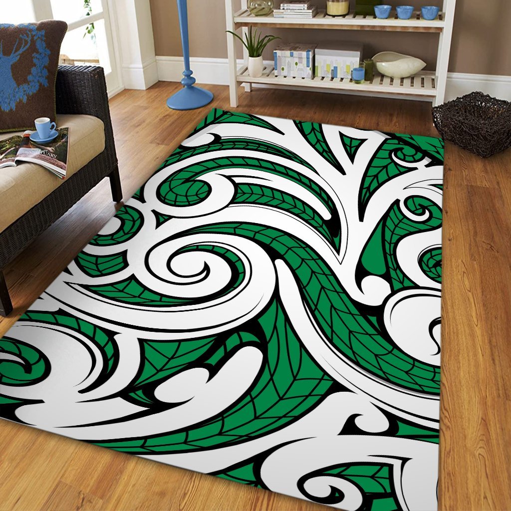 Hawaii Polynesian Maori Ethnic Ornament Green Area Rug - AH - Polynesian Pride