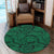 Hawaii Polynesian Maori Lauhala Green Round Carpet - AH Round Carpet Luxurious Plush - Polynesian Pride