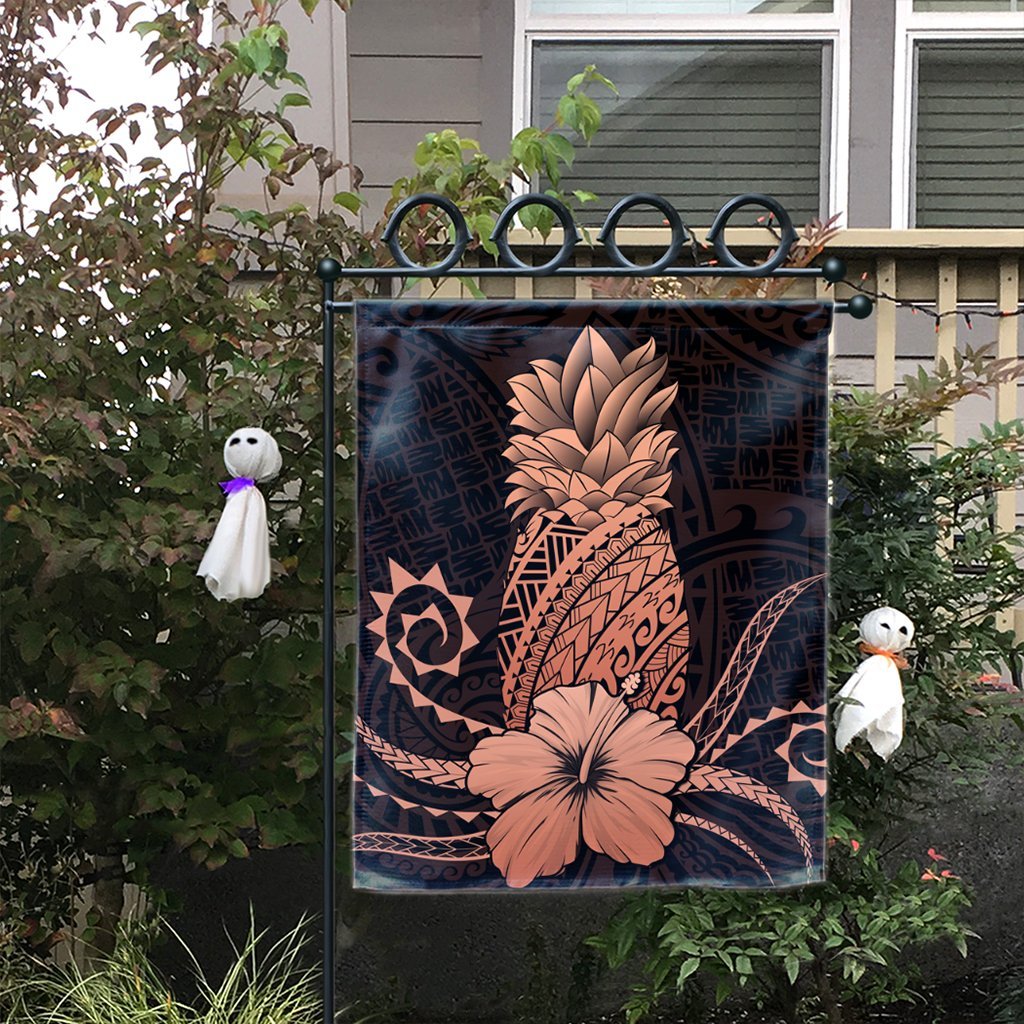 Hawaii Polynesian Pineapple Hibiscus Flag - Orange - AH - Polynesian Pride