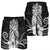 Hawaii Polynesian Pineapple Hibiscus Men's Shorts - White - AH - Polynesian Pride