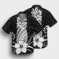 Hawaii Polynesian Pineapple Hibiscus Hawaiian Shirt - White - AH - Polynesian Pride