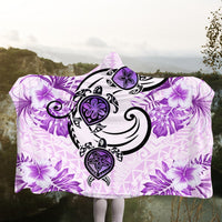 Hawaii Polynesian Plumeria Hibiscus Turtle Hooded Blanket - AH - Jack Style - Pink - Polynesian Pride