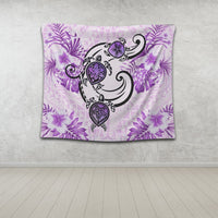 Hawaii Polynesian Plumeria Hibiscus Turtle Tapestry - AH - Jack Style - Pink - Polynesian Pride