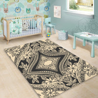 Hawaii Polynesian Plumeria Mix Gray Area Rug - AH - Polynesian Pride