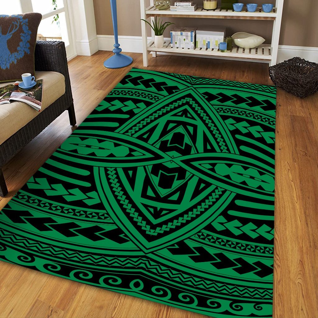 Hawaii Polynesian Seamless Green Area Rug - AH - Polynesian Pride