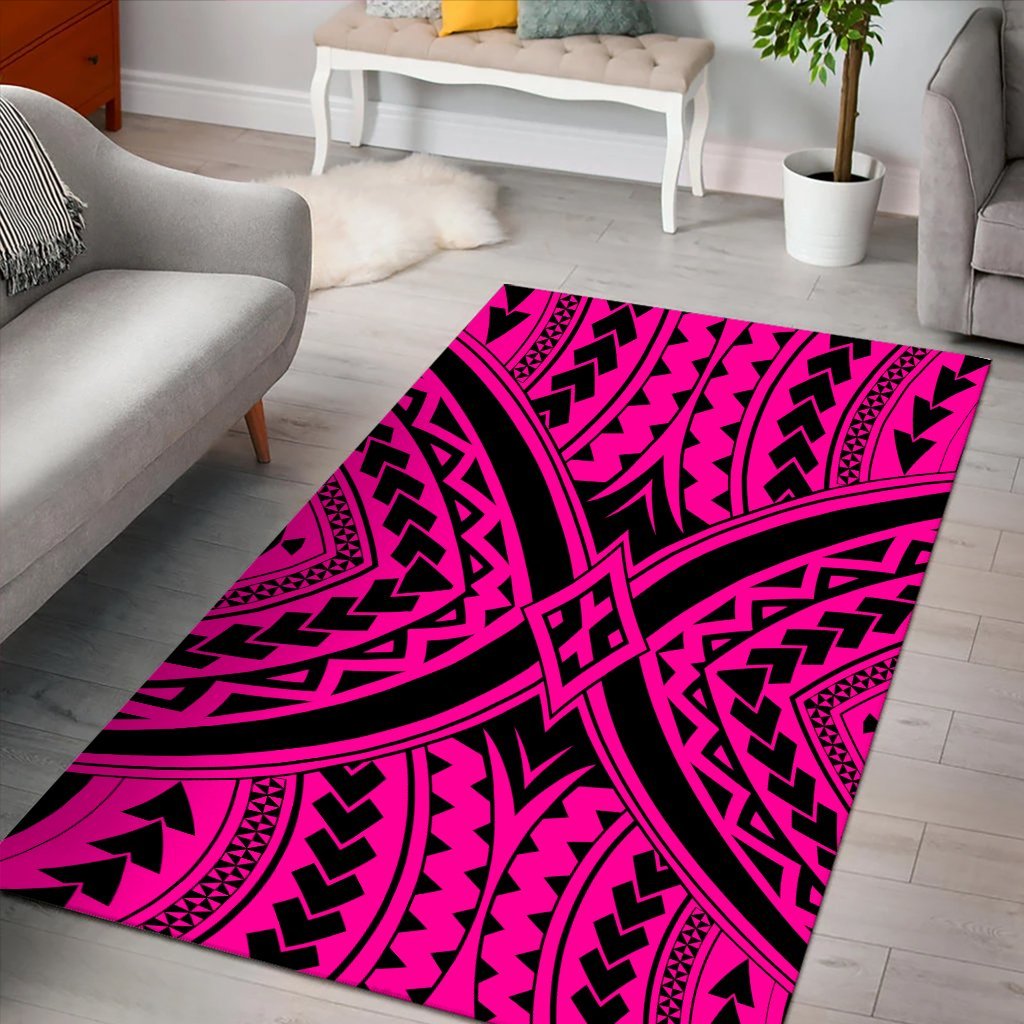 Hawaii Polynesian Tradition Pink Area Rug - AH - Polynesian Pride