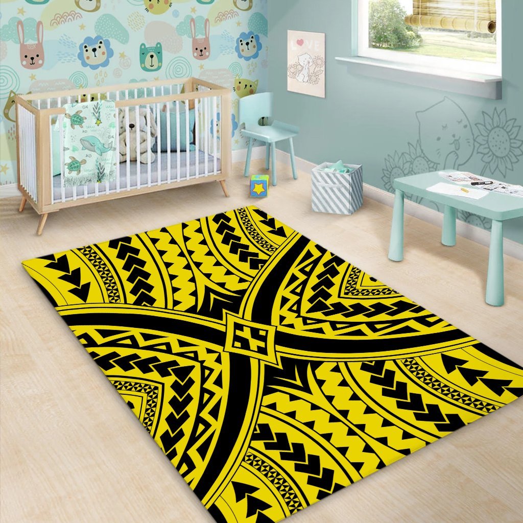 Hawaii Polynesian Tradition Yellow Area Rug - AH - Polynesian Pride