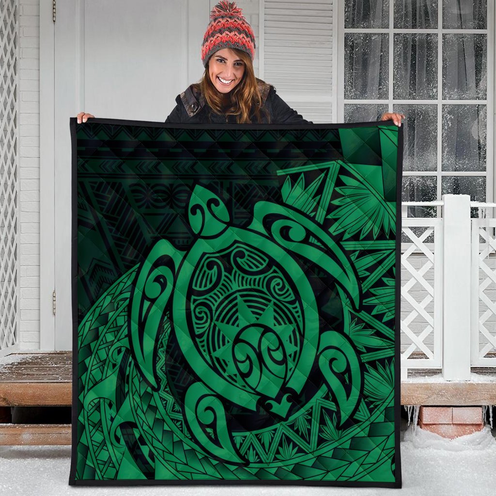 Hawaii Polynesian Turtle Premium Quilts - Green - AH - Polynesian Pride