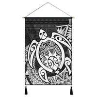 Hawaii Polynesian Turtle Hanging Poster - White - AH Hanging Poster Cotton And Linen - Polynesian Pride