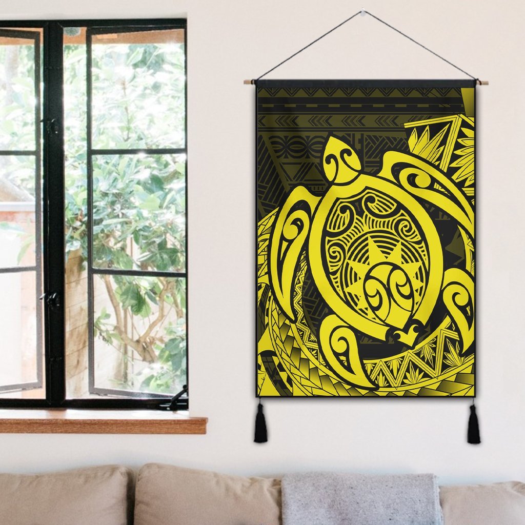 Hawaii Polynesian Turtle Hanging Poster - Yellow - AH - Polynesian Pride