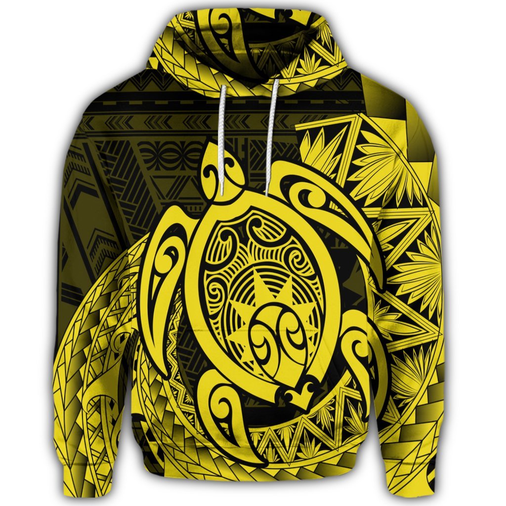 Hawaiian Polynesian Turtle Hoodie Yellow - Polynesian Pride