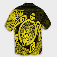 Hawaii Polynesian Turtle Hawaiian Shirt - Yellow - AH - Polynesian Pride