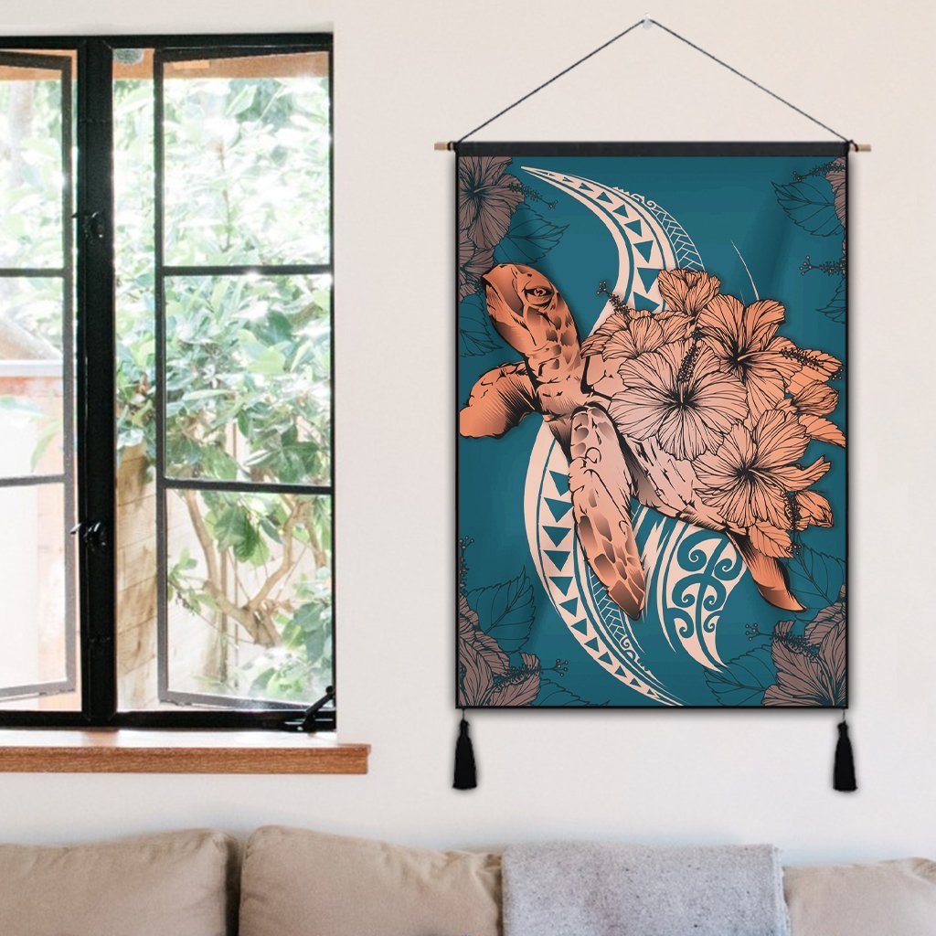 Hawaii Polynesian Turtle Hibiscus Hanging Poster - AH - Polynesian Pride