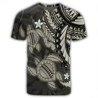 Hawaii Polynesian Turtle Hibiscus T Shirt Beige - Polynesian Pride