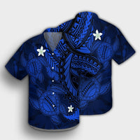 Hawaii Polynesian Turtle Hibiscus Hawaiian Shirt - Blue - AH - Polynesian Pride