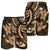 Hawaii Polynesian Turtle Hibiscus Men's Shorts - Gold - AH - Polynesian Pride