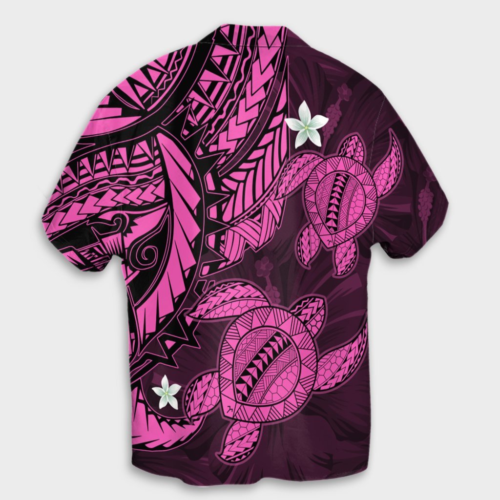 Hawaii Polynesian Turtle Hibiscus Hawaiian Shirt - Pink - AH - Polynesian Pride