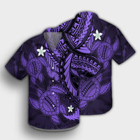 Hawaii Polynesian Turtle Hibiscus Hawaiian Shirt - Purple - AH - Polynesian Pride