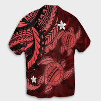 Hawaii Polynesian Turtle Hibiscus Hawaiian Shirt - Red - AH - Polynesian Pride