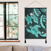 Hawaii Polynesian Turtle Hibiscus Hanging Poster - Turquoise - AH - Polynesian Pride