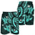 Hawaii Polynesian Turtle Hibiscus Men's Shorts - Turquoise - AH - Polynesian Pride