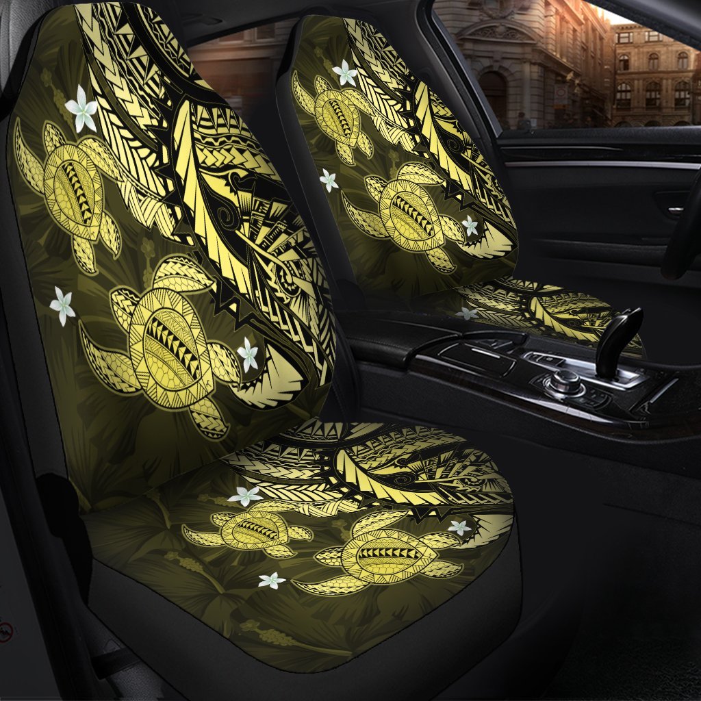 Hawaii Polynesian Turtle Hibiscus Car Seat Covers - Yelow - AH - Polynesian Pride