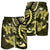 Hawaii Polynesian Turtle Hibiscus Men's Shorts - Yelow - AH - Polynesian Pride