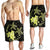 Hawaii Polynesian Turtle Plumeria Men's Shorts - Pog Style Yellow - AH - Polynesian Pride