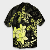 Hawaii Polynesian Turtle Plumeria Hawaiian Shirt - Pog Style Yellow - AH - Polynesian Pride