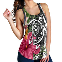 Hawaii Polynesian Turtle Tropical Hibiscus Plumeria Racerback Tank - AH - Polynesian Pride
