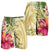 Hawaii Polynesian Turtle Tropical Hibiscus Plumeria Men's Shorts - Beige - AH - Polynesian Pride