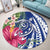 Hawaii Polynesian Turtle Tropical Hibiscus Plumeria Round Carpet - Blue - AH - Polynesian Pride