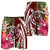 Hawaii Polynesian Turtle Tropical Hibiscus Plumeria Men's Shorts - Red - AH - Polynesian Pride