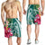 Hawaii Polynesian Turtle Tropical Hibiscus Plumeria Men's Shorts - Turquoise - AH - Polynesian Pride