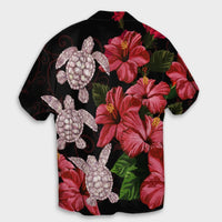 Hawaii Red Hibiscus Turtle Hawaiian Shirt - AH - Ray Style - Polynesian Pride