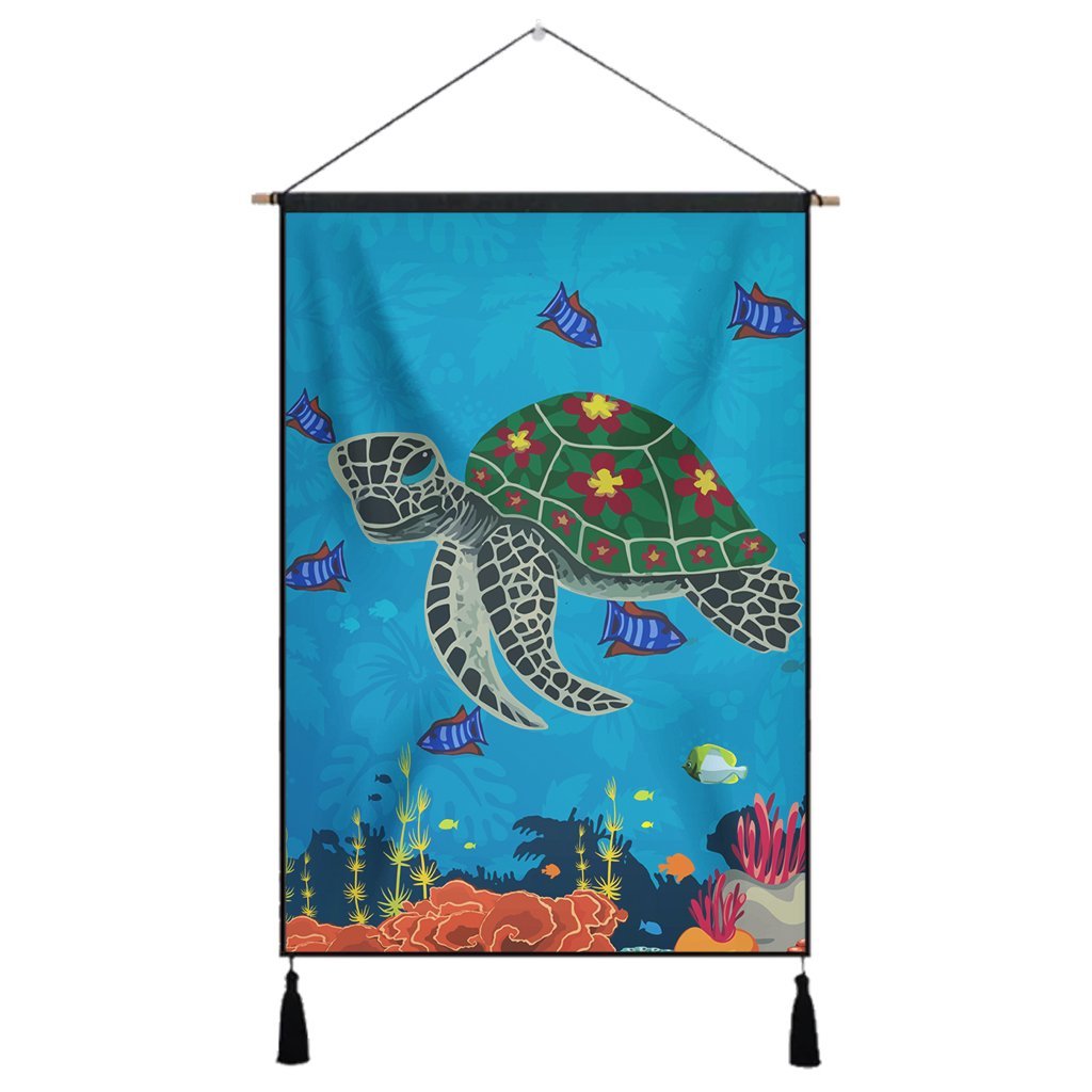 Hawaii Sea Cartoon Hanging Poster - AH Hanging Poster Cotton And Linen - Polynesian Pride