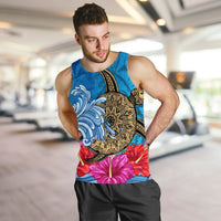 Hawaii Sea Turtle Hibiscus Coconut Tree Tank Top - AH - Polynesian Pride