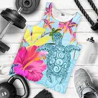 Hawaii Sea Turtle Hibiscus Kanaka Tank Top - AH - Polynesian Pride