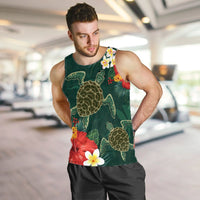 Hawaii Sea Turtle Hibiscus Plumria Tank Top - AH - Polynesian Pride