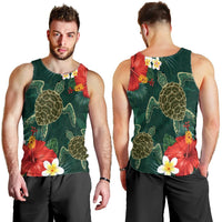 Hawaii Sea Turtle Hibiscus Plumria Tank Top - AH - Polynesian Pride