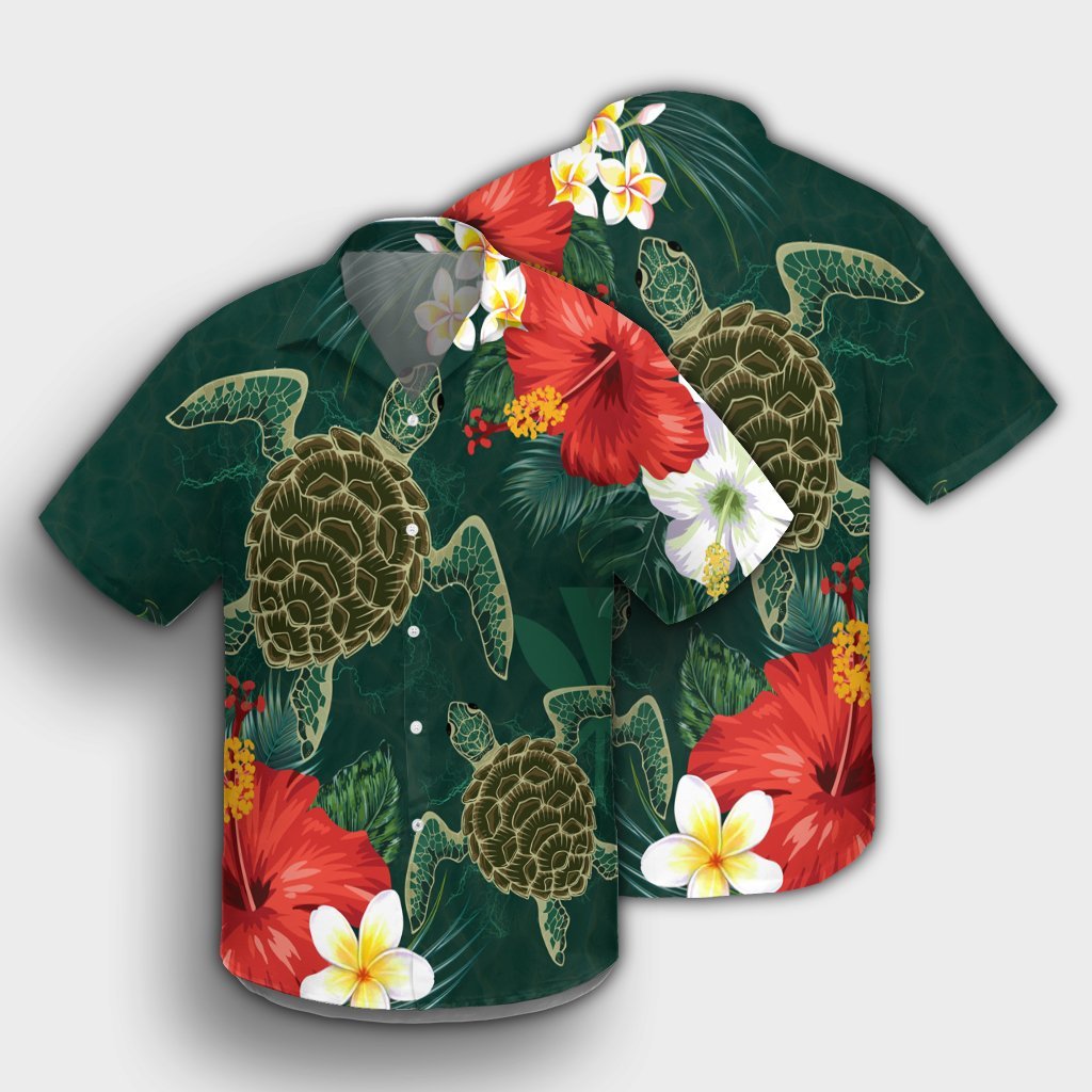 Hawaii Sea Turtle Hibiscus Plumria Hawaiian Shirt - AH - Polynesian Pride